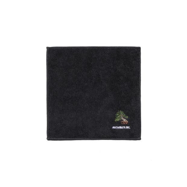 Bonsai Embroidery Handkerchief　- BLACK -